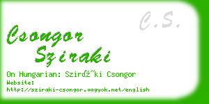 csongor sziraki business card